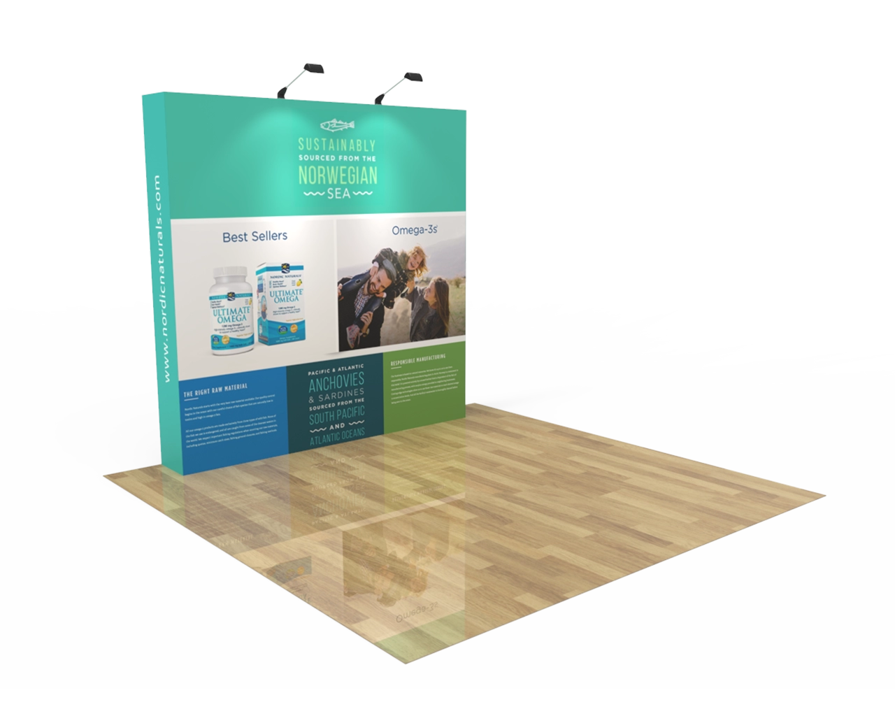 8ft Straight Velcro Fabric Pop Up Display